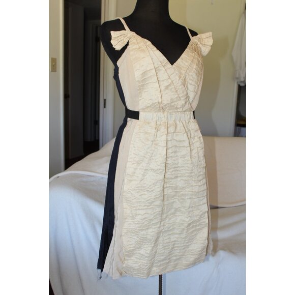 NWT 3.1 Phillip Lim Silk Knee Length Dress Size 8 Raw Gem Color Block Cocktail - Picture 7 of 10